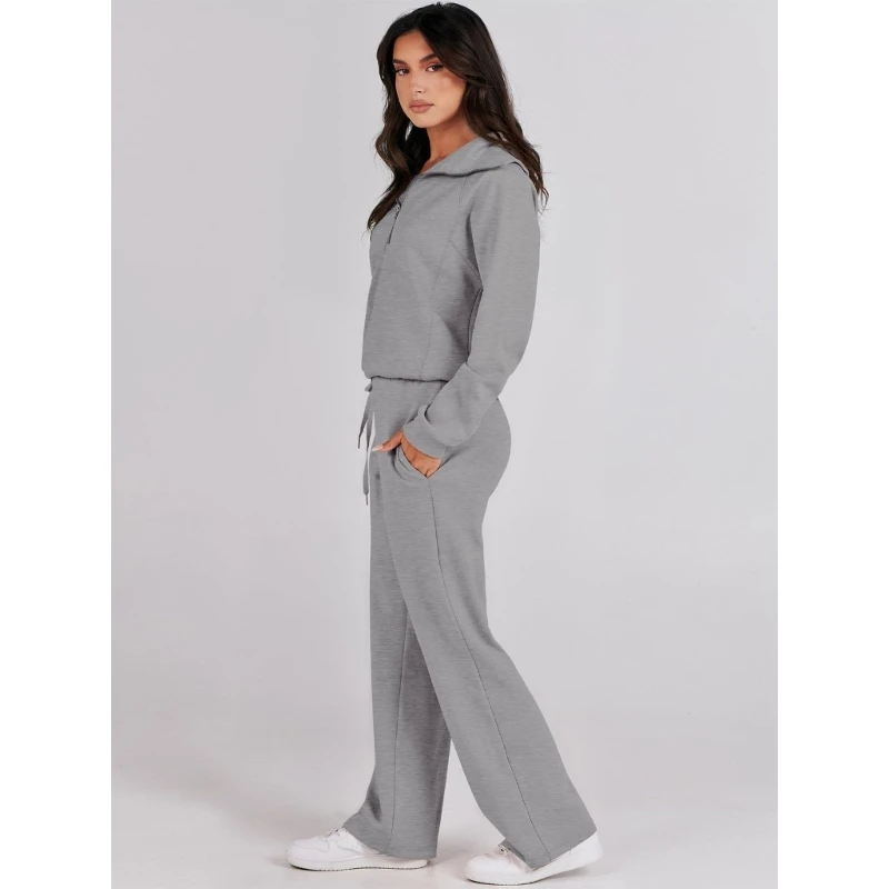 Womens 2 Piece Outfits Sweatsuit Oversized Loose Sweatshirt and Wide Leg Pants Matching Lounge Set Fall Tracksuits