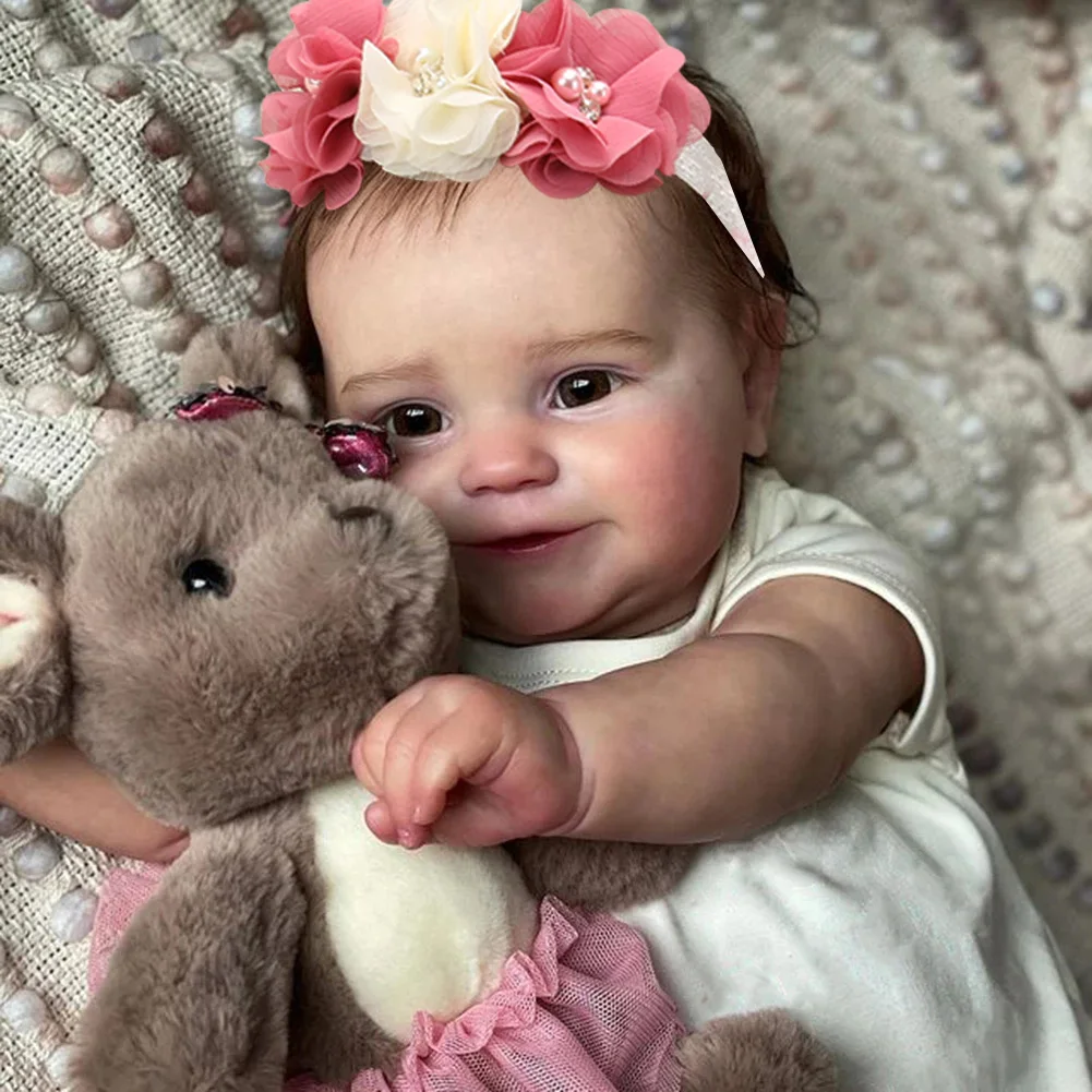50CM Full Body Silicone Waterproof Reborn Doll Maddie Handmade Hair Visible Veins Lifelike 3D Skin Tone Toy Gift