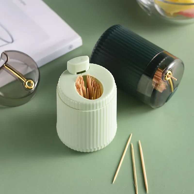 new Simple Toothpick Box Toothpick 2025 Dispenser Automatic Eject Toothpick Jar Household Convenient Gift Home Gadget