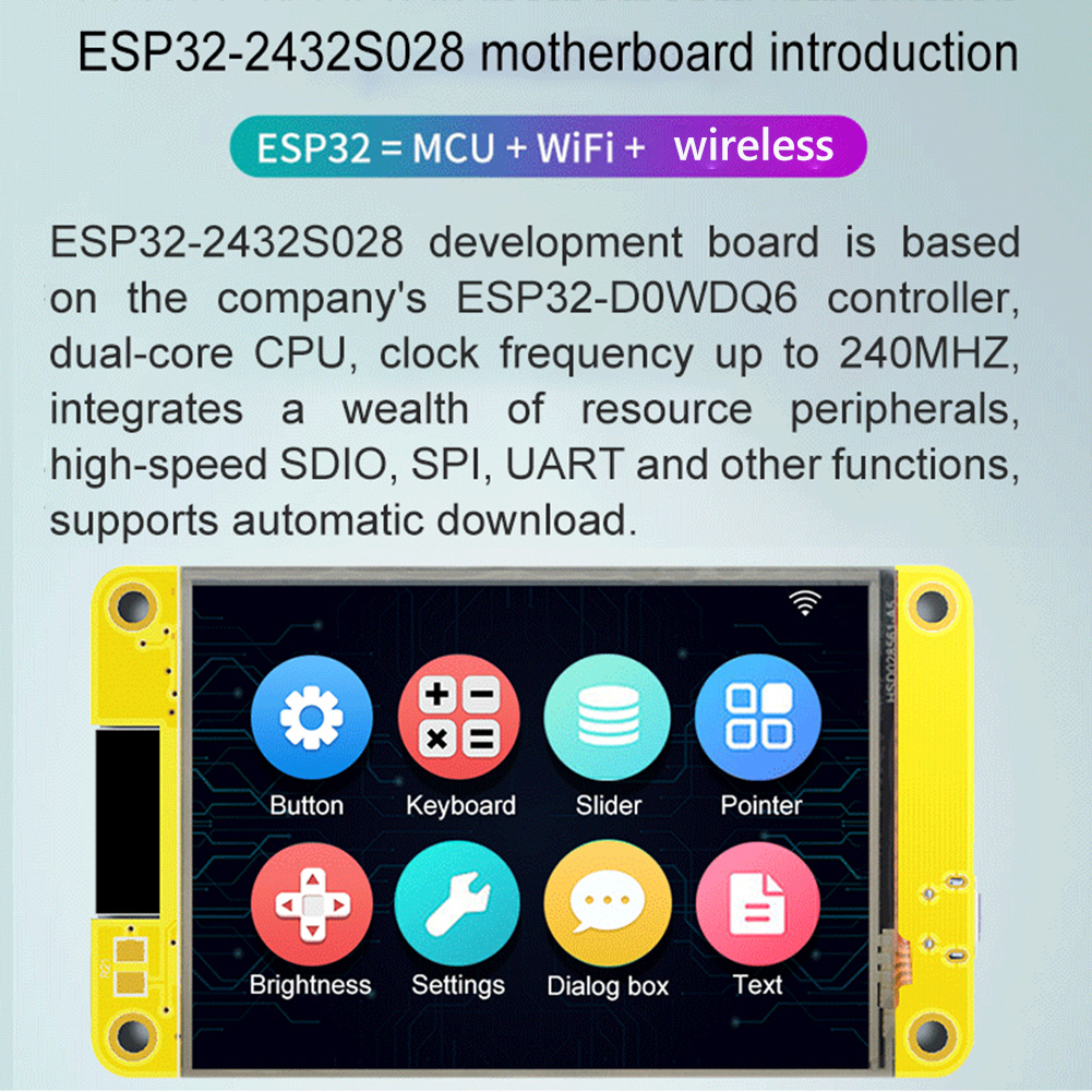 ESP32 Arduino LVGL WIFI Bluetooth Development Board 2.8" 240*320 Smart Display Screen 2.8inch LCD TFT Module With Touch WROOM