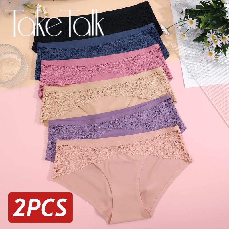 Women Sexy Lace Panties Low Rise Female Underwear Perspective Briefs Ice Silk Breathable Underpants Soft Intimates Lingerie S-XL