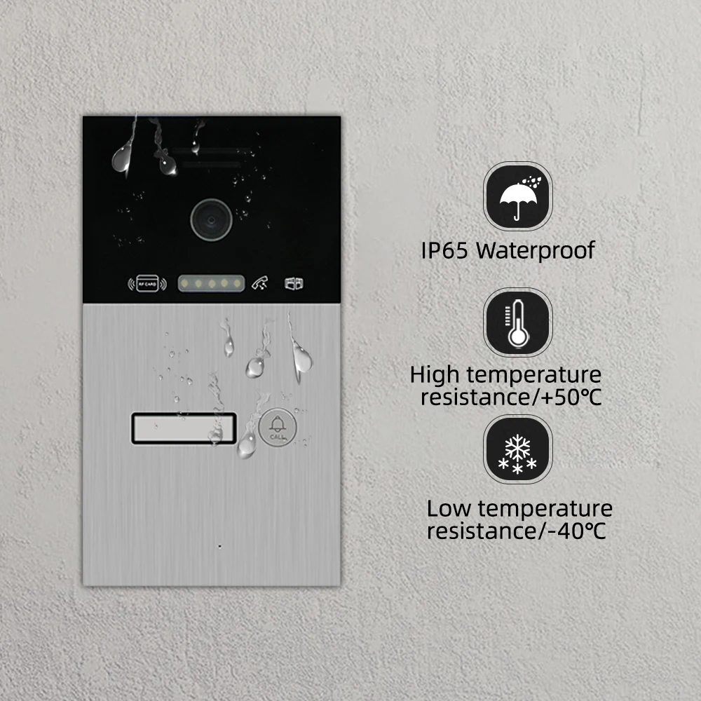 Jeatone Tuya WiFi Fingerprint Video Intercom Home 7Inch Monitor Screen 1080P 1F/2F/3F/4F Door Phone Camera with ID Cards Unlock