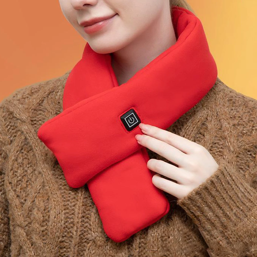 3 Gears USB Electric Heating Scarf Neck Warmer Washable Heating Scarf Women Man's Neck Cover Neck Wrap Thermal for Winter