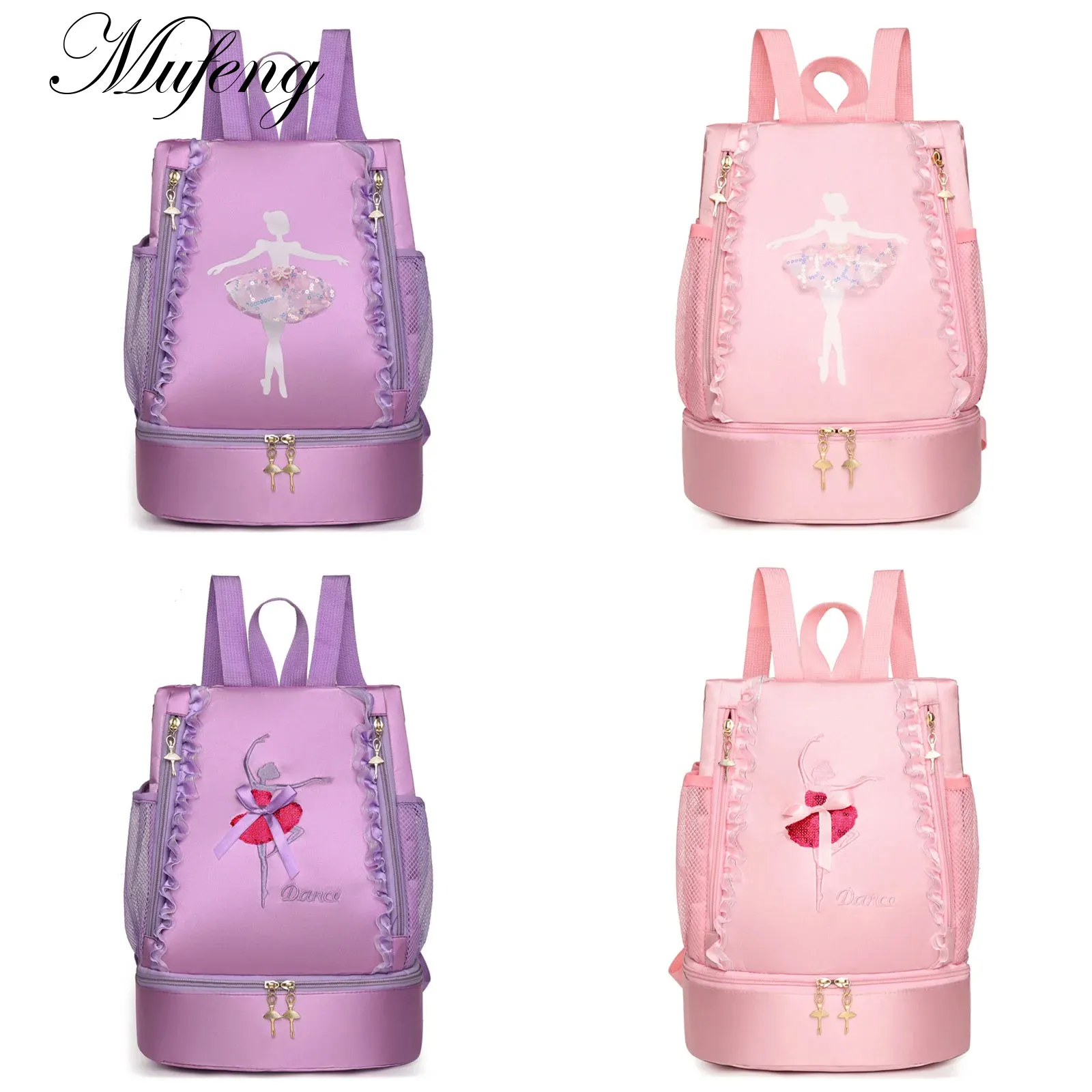 Personalized Dancing Girl Pattern Ballet Bag Little Girls Ballerina Dance Backpack for School Dance Toddler Bag Storage Bag