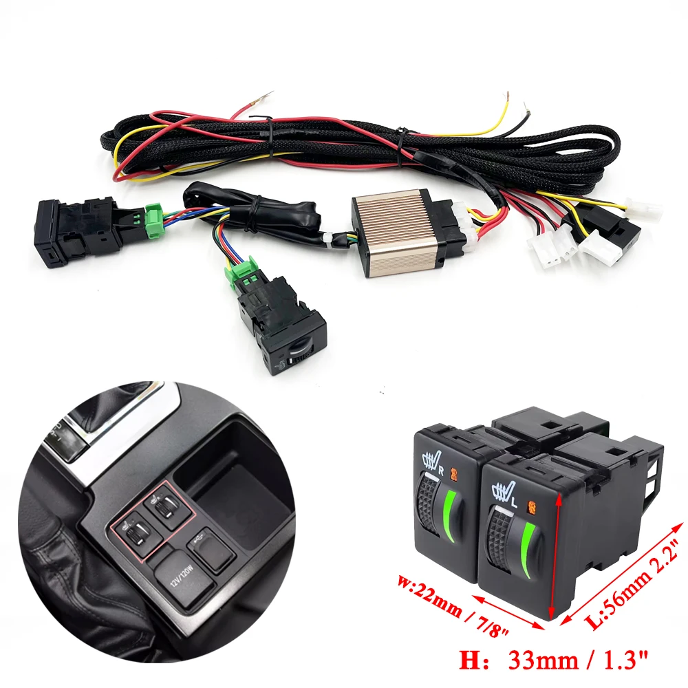 Dual Heater Seat Car Control Switch System 12V Auto Heating Switch Replace Original Reserved Fit for Toyota Camry Corolla RVA4 smile