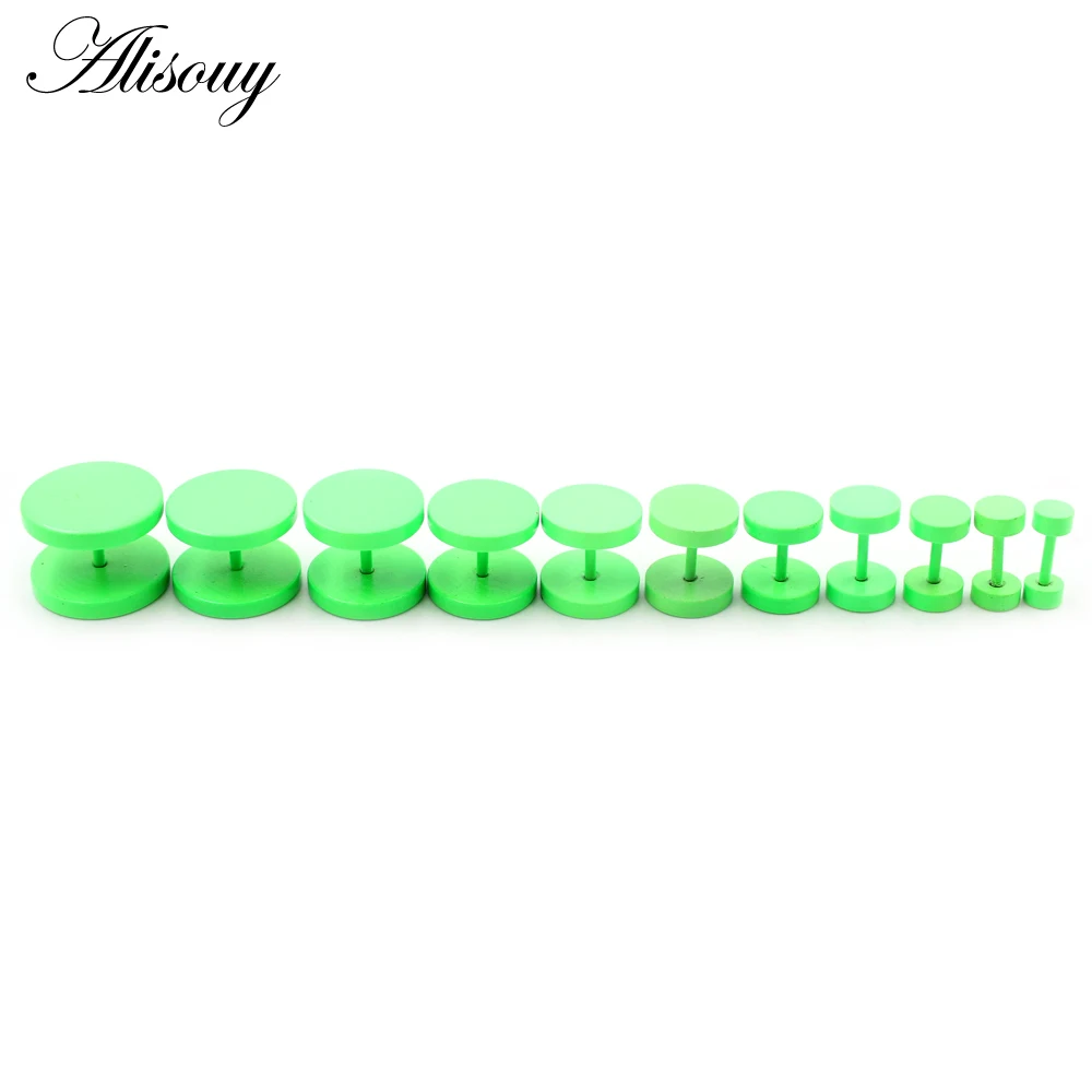 Alisouy 2PC Double Sided Round Stud Earrings 2025 White/Yellow/Green Color 4mm-14mm new Men Earring Ear Jewelry