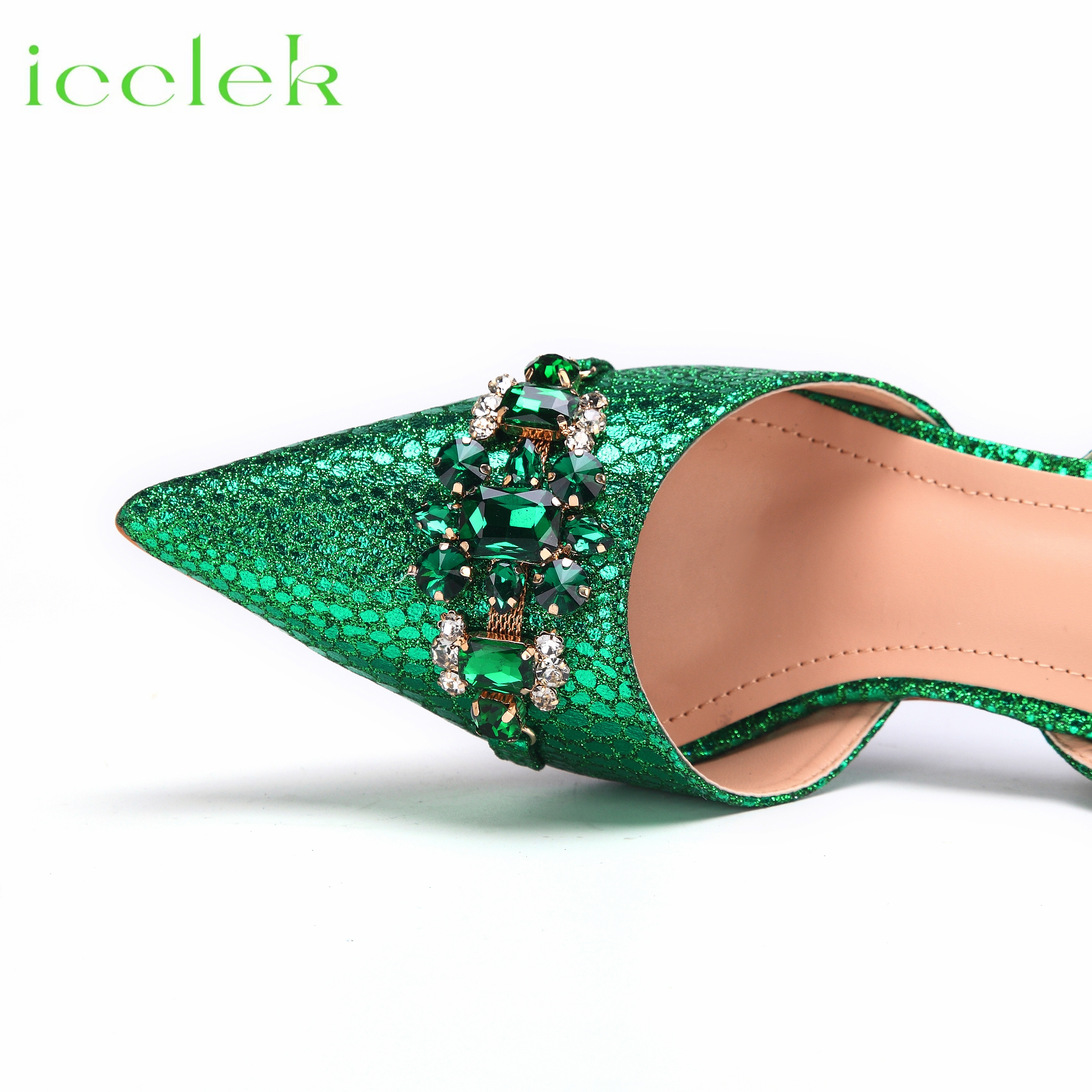 womens Green Elegant High Heels Nigeria Popular Ladies Shoes with Bag Set for Wedding dh5727163