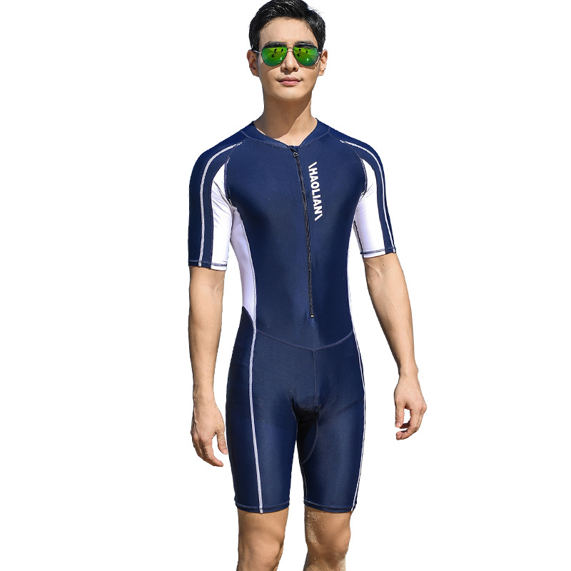 Plus Size Short Sleeve new Rash Guard Men Front 2025 Zipper Wetsuit Swimming Snorkeling Surfing Swimsuit Free Diving Body Suits Swimwear