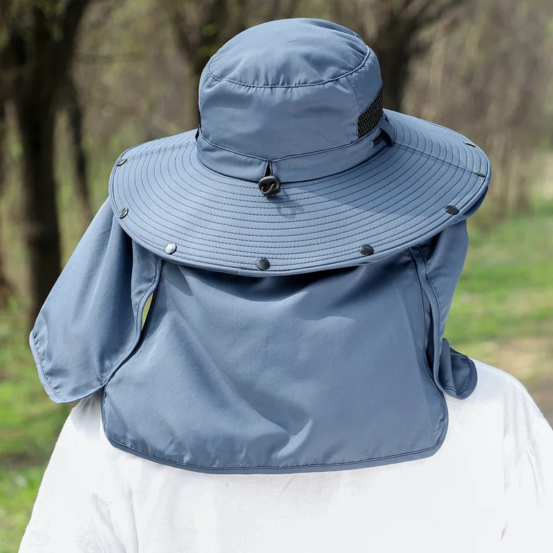 Hat Men Summer Fisherman Hat Large Shawl Breathable UPF50+ Fishing Hat Big Brim Sunscreen Shade Mountaineering Hat Free Shipping