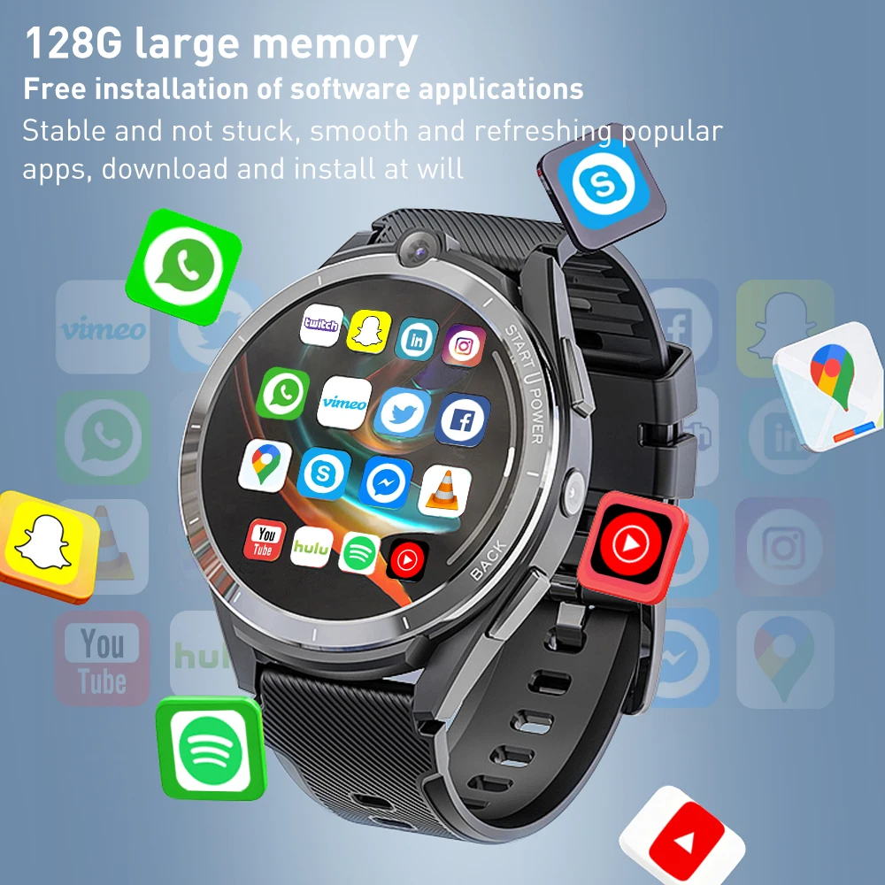 LEMFO LEM16 4G GPS Smart Watch Android 11 Smartwatch Men 6GB 128GB 900mah With Power Bank Dual System 4G Smart Watch