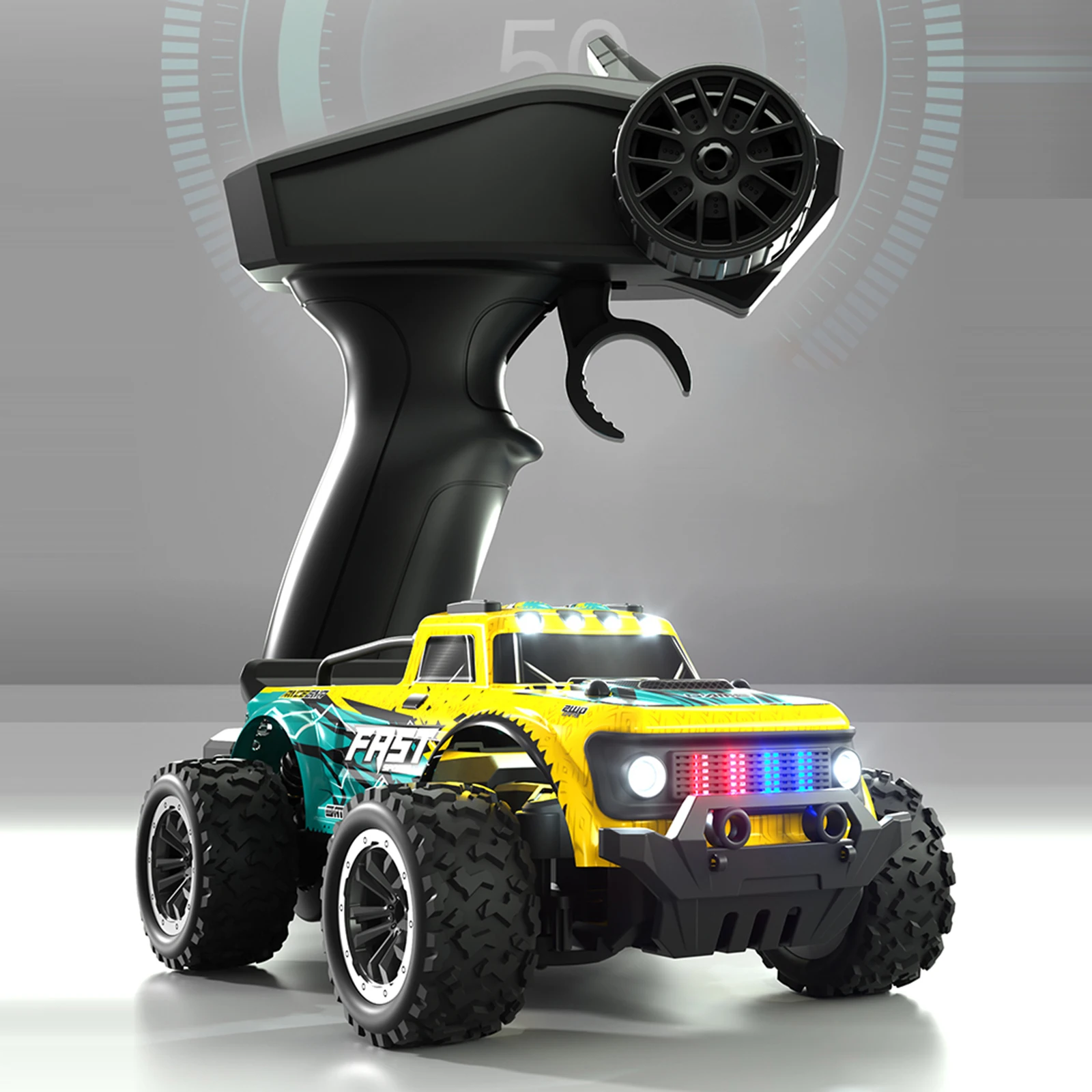 4WD RC Car With Led Lights 2.4G Radio Remote Control Cars Buggy Off-Road Control Trucks Boys Toys for Children 1:20 18Km/h
