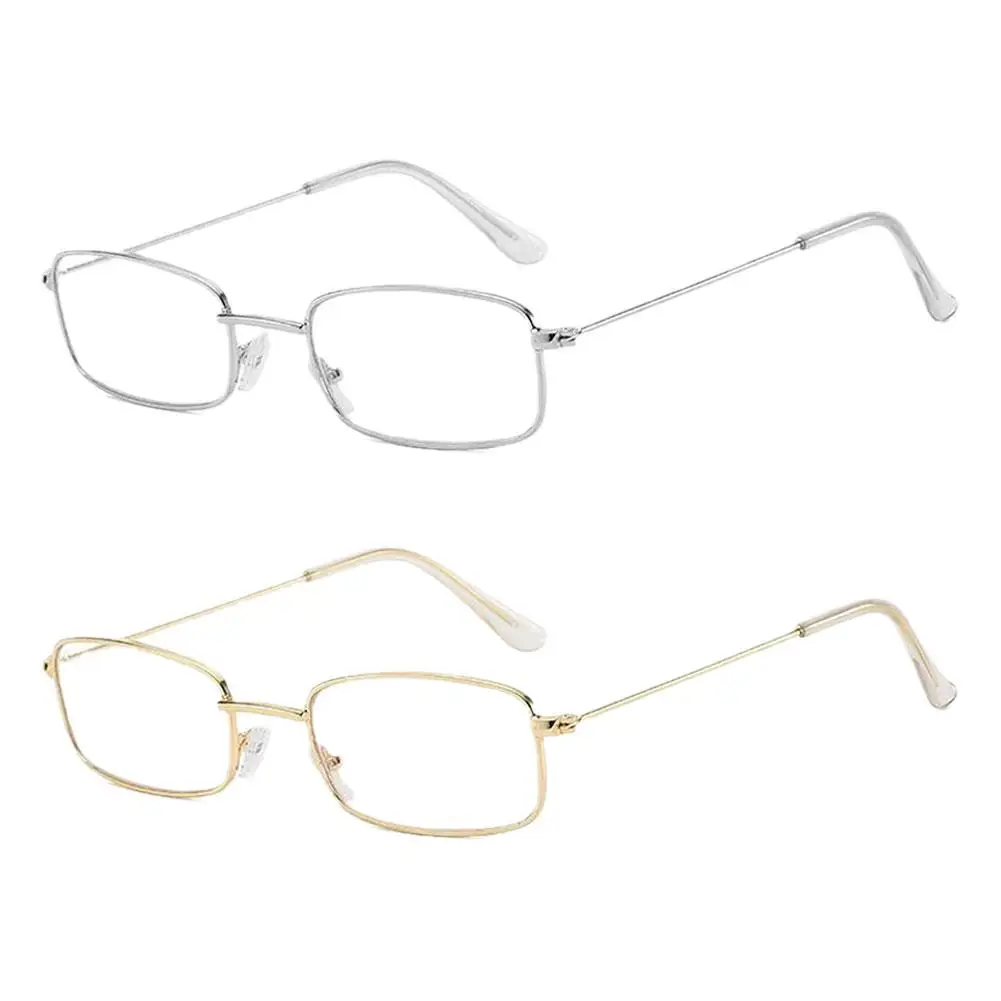 Small Square Alloy Frame Glasses Retro Reading Glasses Anti Blue Light Presbyopic Glasses Women Men Metal Clear Lens Glasses