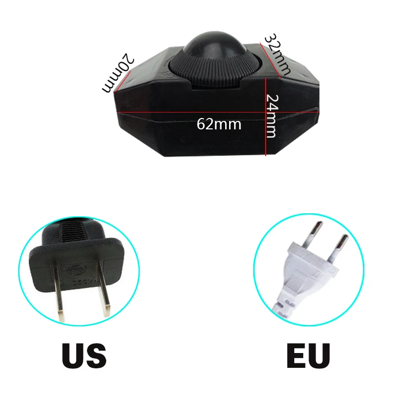 1.8M LED Dimmer Switch Cable 2025 Light Modulator Lamp Line Dimmer Controller For Table new Lamp EU/US Plug 220V Electricity wire