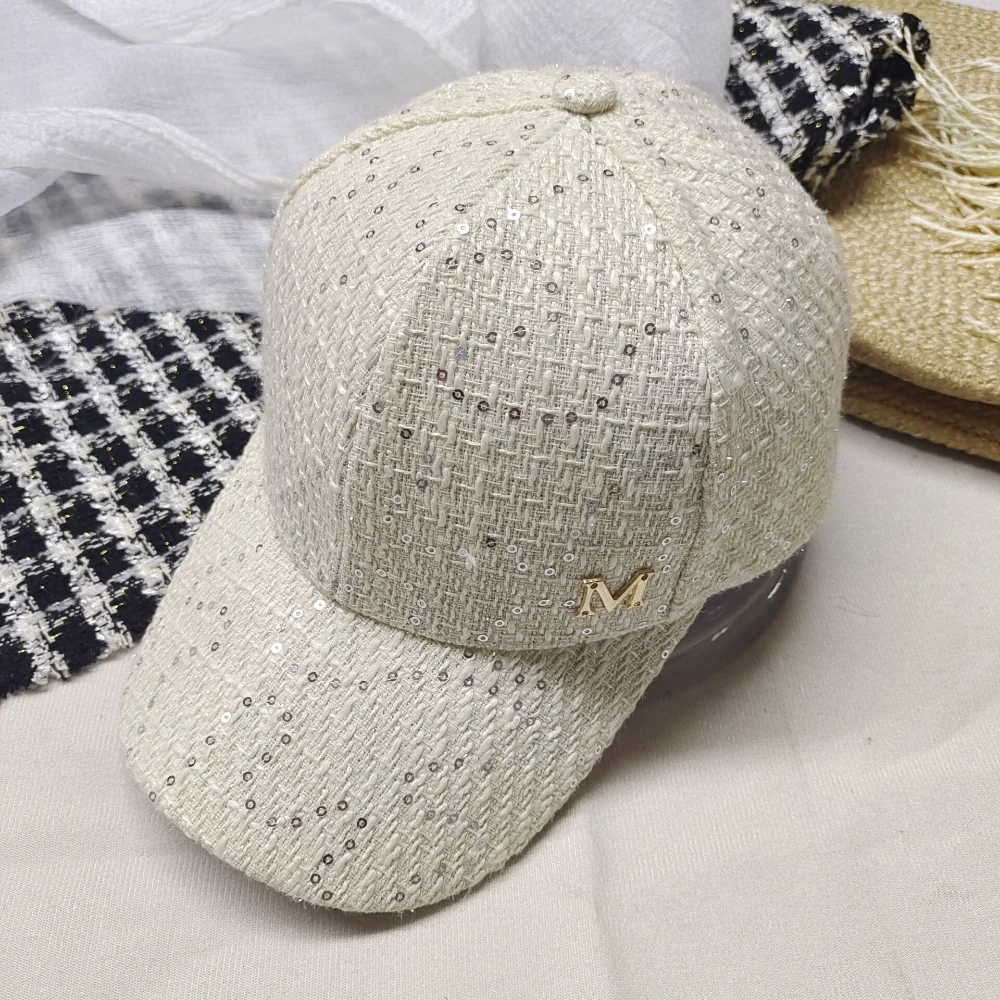 Men Cap Luxury Sequins Letter Women Sun Hat High Quality Autumn Outdoor Leisure Hip Hop Pointed Hat