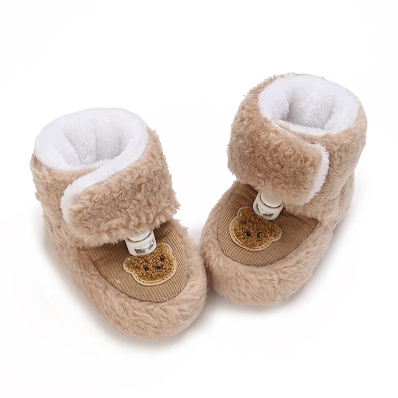 Newborn Soft Boys Girls Prewalker Shoes new Fleece Winter Boots Non-Slip Sole 2025 Baby Socks Shoes Warm Boots for Toldders Firstwalkers