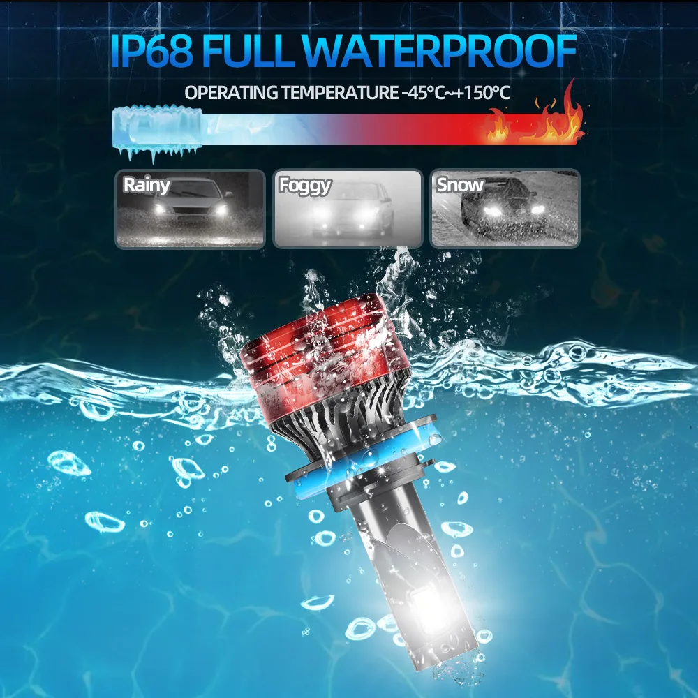 ZTZPIE 6000K HB3 HB4 9005 9006 H1 H7 H4 H11 Bulb Led Lamp CSP 3570 Chips Car Headlight Light 380W 180000LM Fog Lights Lamps