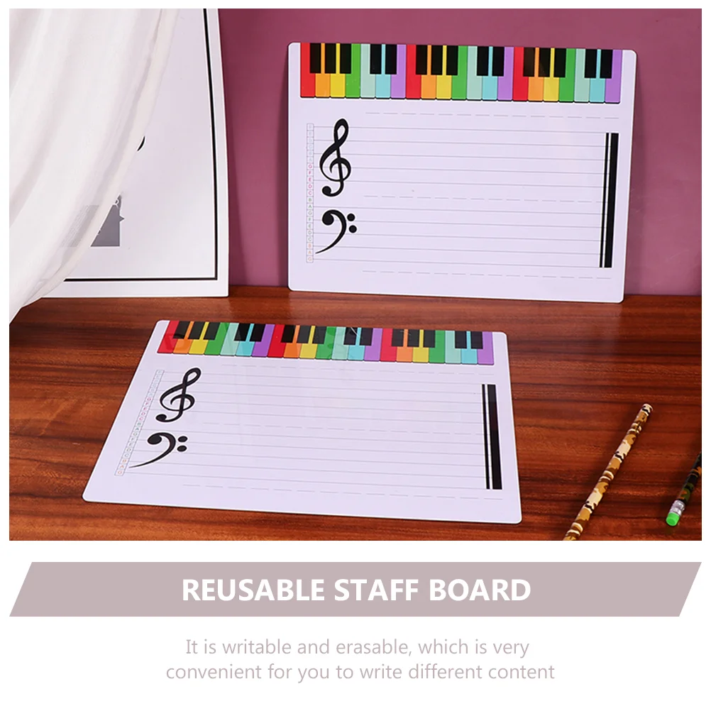 Exercise Board Portable Stave Musical Keyboard Piano 2025 Cards Writable new Staff Whiteboard Note Reusable Music Teaching Boards