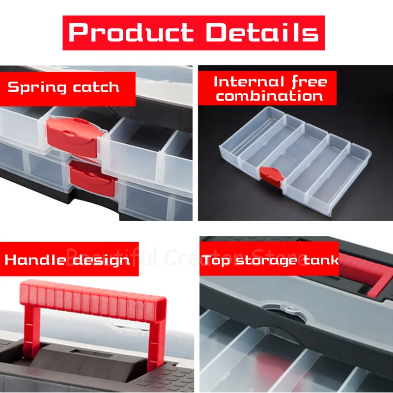 Drawer Type Tool Box Parts Storage Box Portable Fishing Plastic ToolBox Screws Organizer Hardware Tool Storage Box Suitcase
