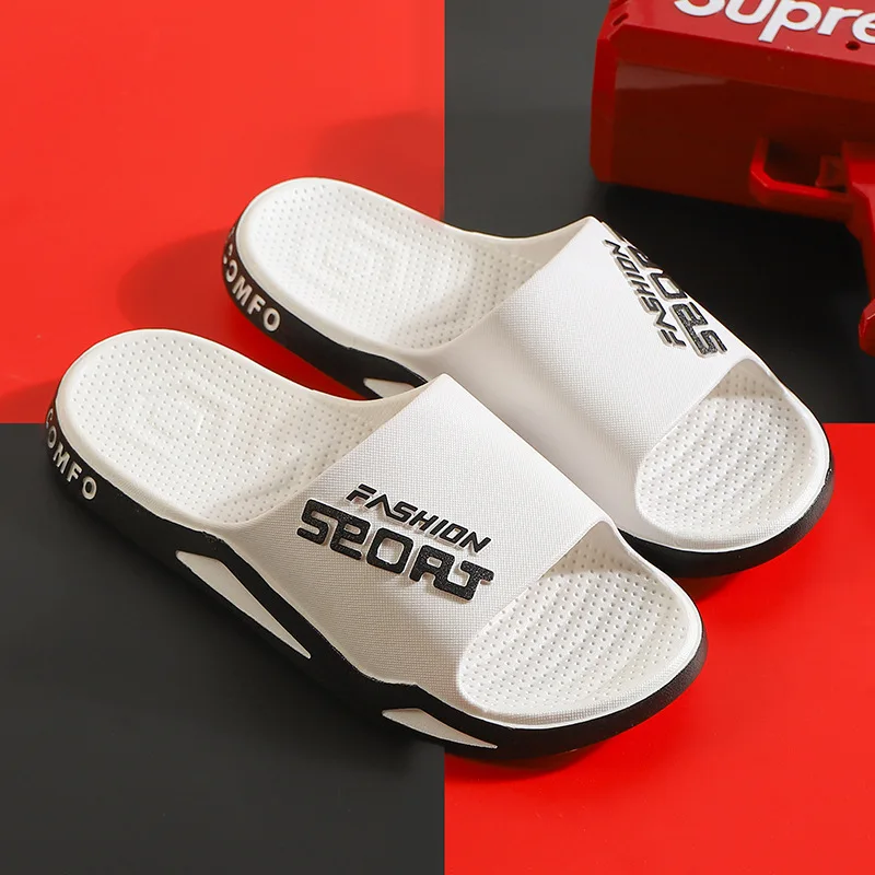 Summer Shower Slippers Flip Flops Women Indoor Home Mute Shoes EVA Shoes Cloud Slides Couple Non-slip Casual Sandals