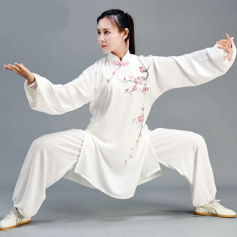 Tai Chi Clothing High Quality Wushu Kung Fu Uniforms Martial Arts Wing Chun Suit Paint Casual Traditional Chinese Costumes 12486