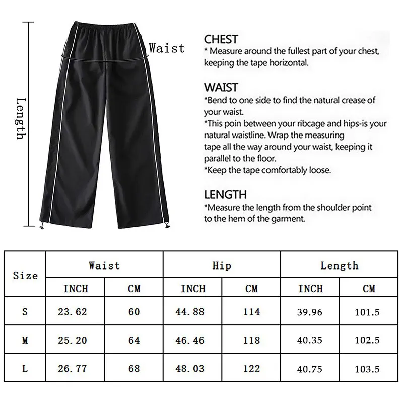 Y2k Women Drawstring Jogger Pants Streetwear Korean Haruku Parachute Pants new 2025 Men Sports Sweatpants Wide Leg Trousers Clothes