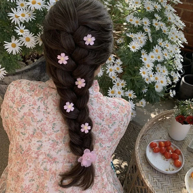 Cherry Blossom Hair Clip Mini Hairpin Girl s Grab Children Small Headwear Side Cute Womens Accessories