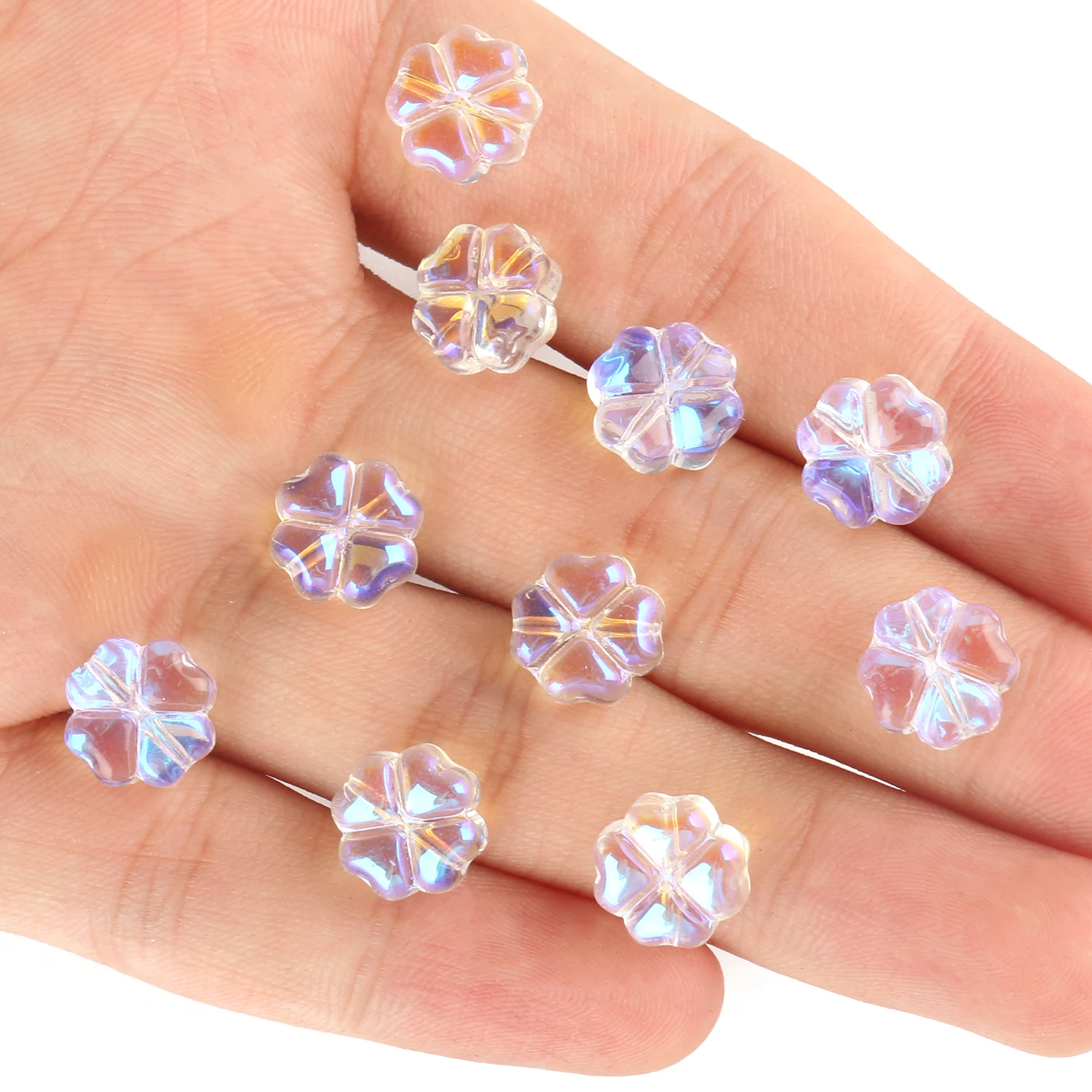 20pcs/lot Multicolor Four Leaf Clover Loose Spacer Beads for Jewelery Making DIY Gift Earrings Bracelets Accessories 10x10mm