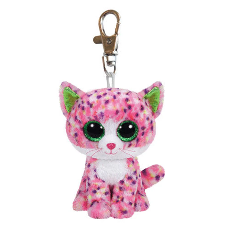 cm Ty Beanie Big Eyes Small Pendant Keychain Clips Mini Stuffed Plush Toy Doll Multicolor Cat Children Christmas Gifts
