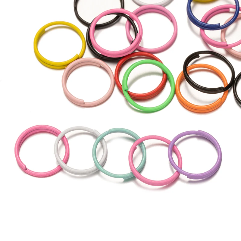 100/200pcs 8/10mm Colorful Metal Open Jump Rings Double Loops Key Chain Connector For DIY Jewelry Making Accessories Supplies