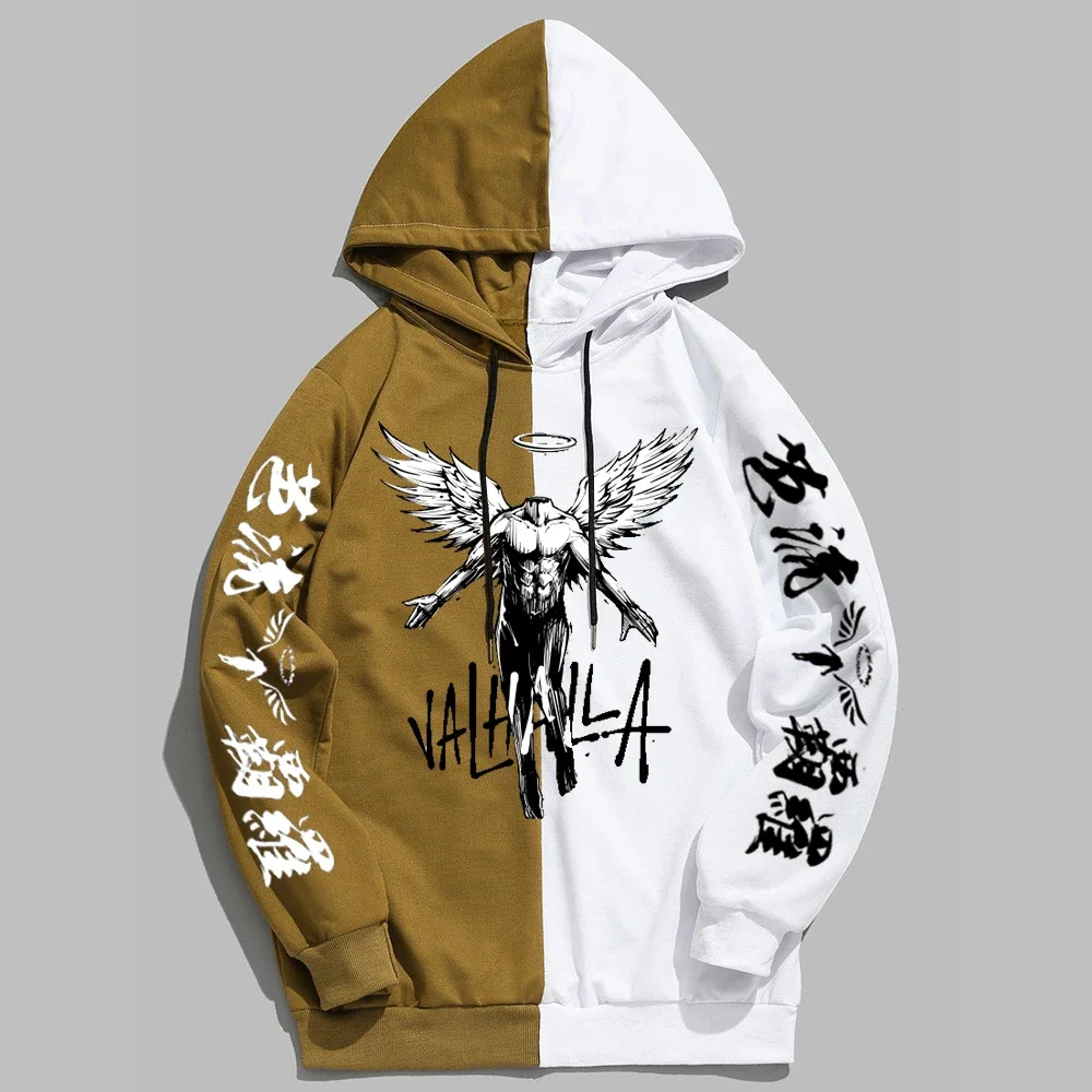 Harajuku Tokyo Revengers Valahalla Hoodie Goth Grunge Mens Korean Style Loose Long Sleeve Sweatshirt Men Retro Oversized Hooded