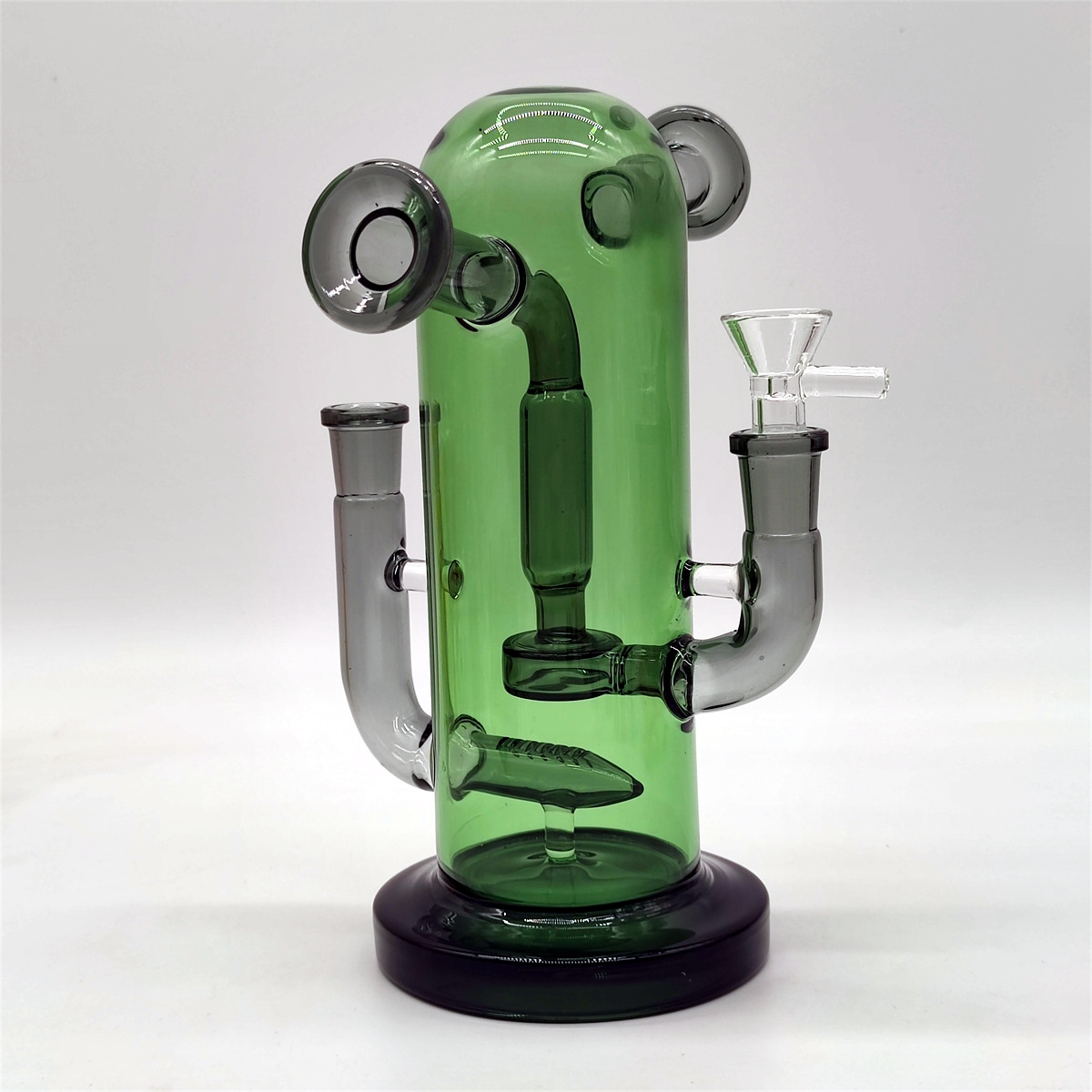 2025 9 In Heady Glass Bongs Neo Fab Two Way Suck Joint Green Glass Water Pipe Bong Tobacco Smoking Tube 14MM Bowl Dab Rig Recycler Bubbler Pipes