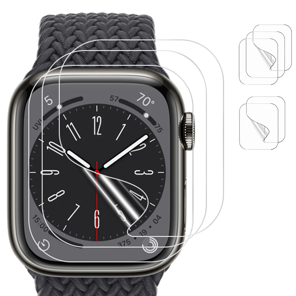 Screen Protector Clear Full Protective Film for Apple Watch 9 8 7 6 SE 5 4 45MM 41MM 40MM 44MM Not Glass for iWatch 8 Ultra 49mm