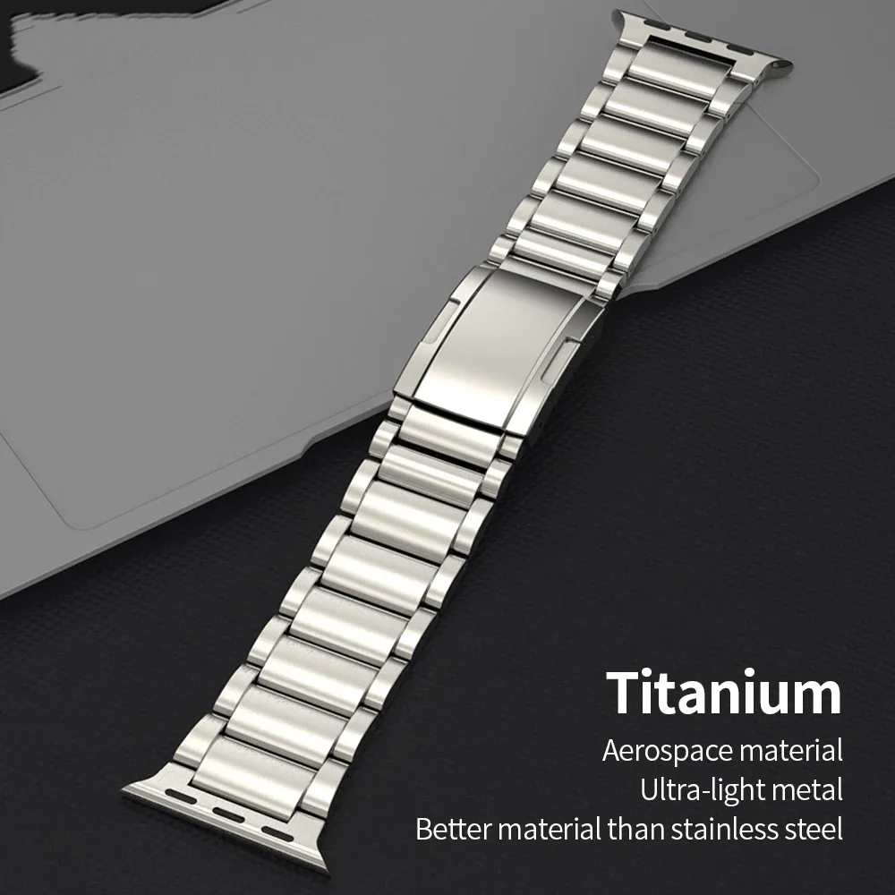 Correa de titanio para Apple Watch, banda de Metal de lujo para iWatch 9 Ultra 2, Series 9, 45mm, 41mm, 44mm, 8, 7, 6, 5, 4, 3, SE, 42mm, 40mm, 38mm