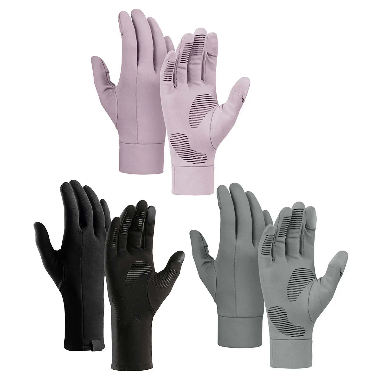 Winter Running Gloves Screen Lightweight Thermal Warm Mittens Fleece Cold Weather Thin Glove Black Outdoor Men Women For Work