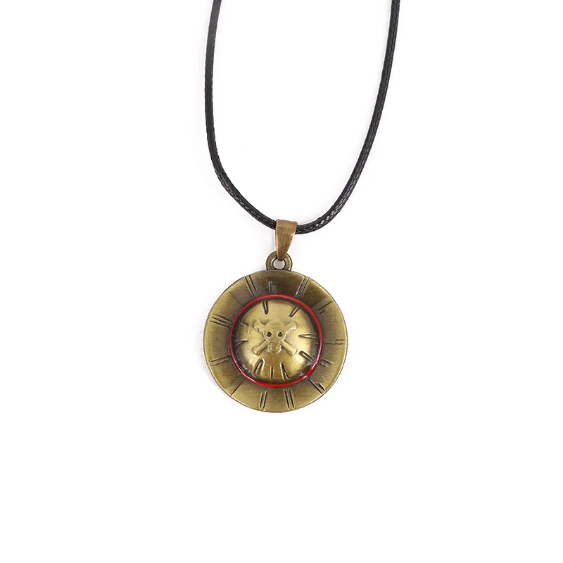 Anime One Piece Necklaces Vintage Antique Bronze Plated Edward Newgate Whitebeard Pendant Jewelry for Christmas Gifts