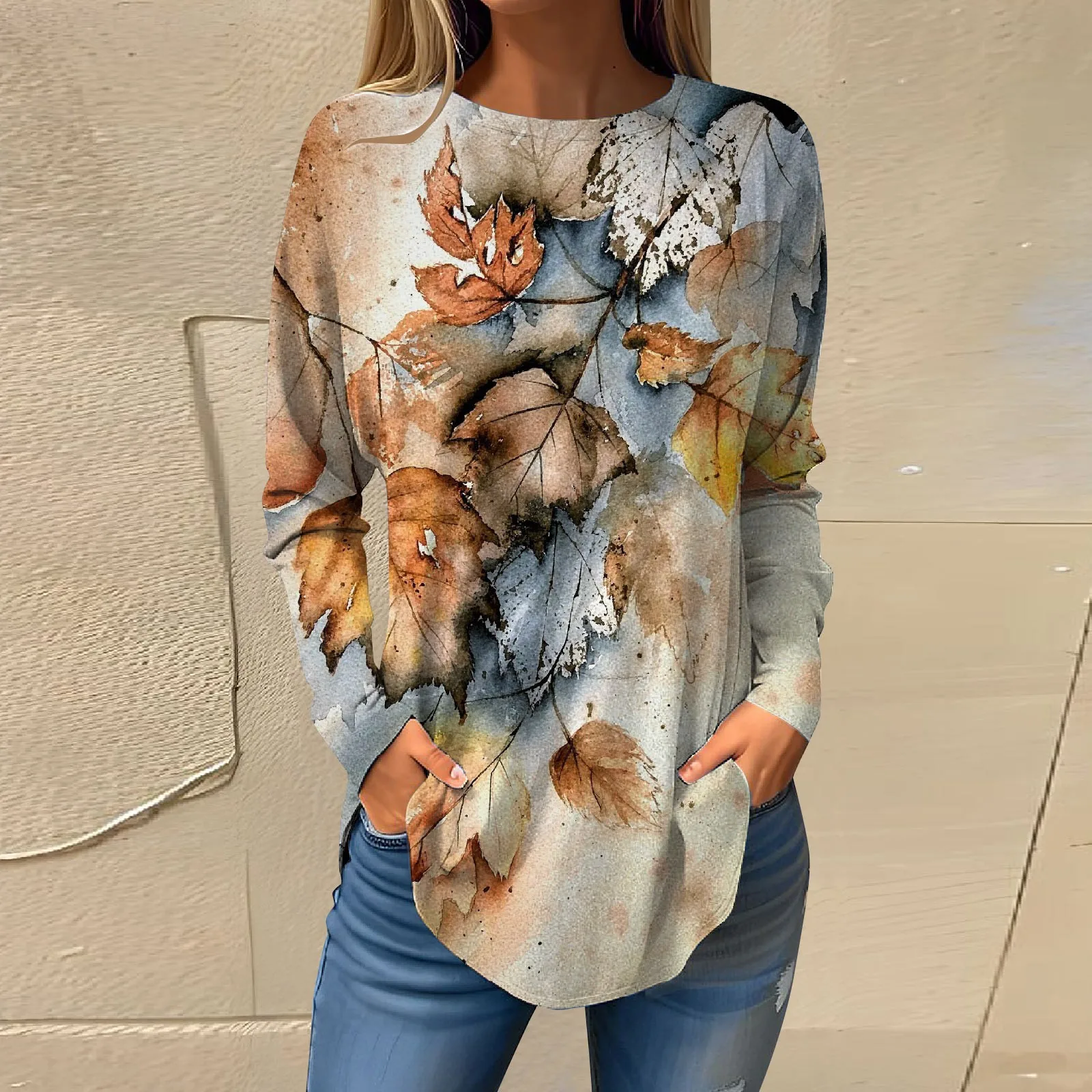 Women's Top Pullover Casual Long Sleeve Happy new New Year 2024 Long Sleeve 2025 Shirts Sweatshirt Retro Printing Printed Round Neck Tops