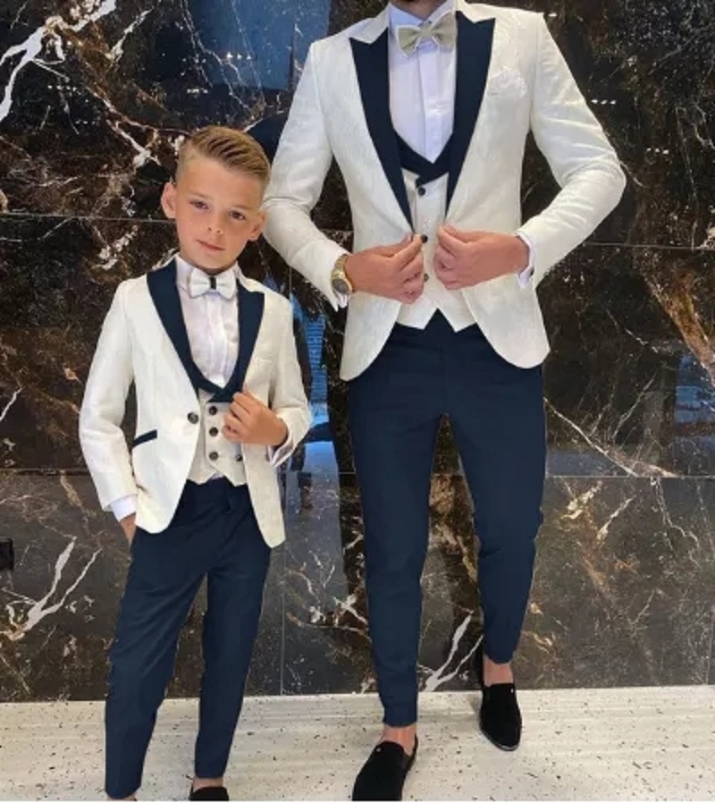 Men Suits Groom White Floral Tuxedo Slim new Fit Wedding Suits Groom Full 2025 Wedding Gentleman Costume 3 Pieces (Jacket+Vest+Pants)