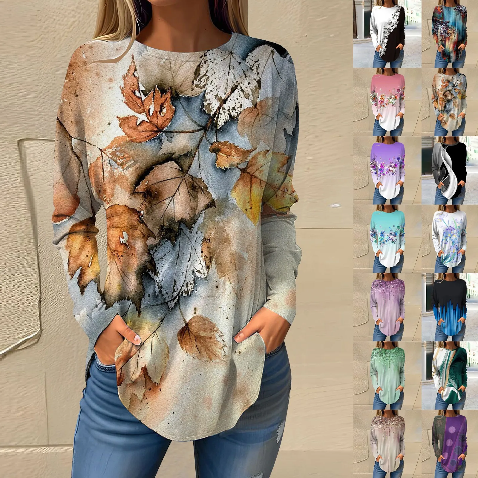 Women's Top Pullover Casual Long Sleeve Happy new New Year 2024 Long Sleeve 2025 Shirts Sweatshirt Retro Printing Printed Round Neck Tops