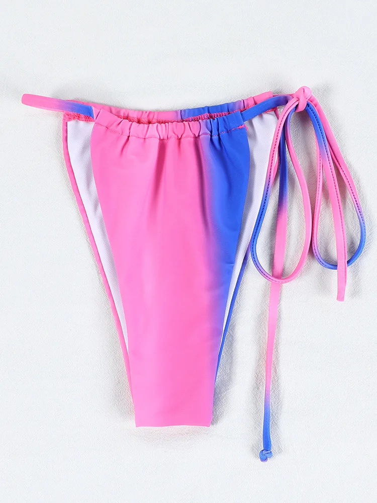 ZRTAK Bikini Set Tie Dye Bikinis Sexy Swimwear Women Block Color Adjust Bathing Suit High Quality Bandage Swimsuit