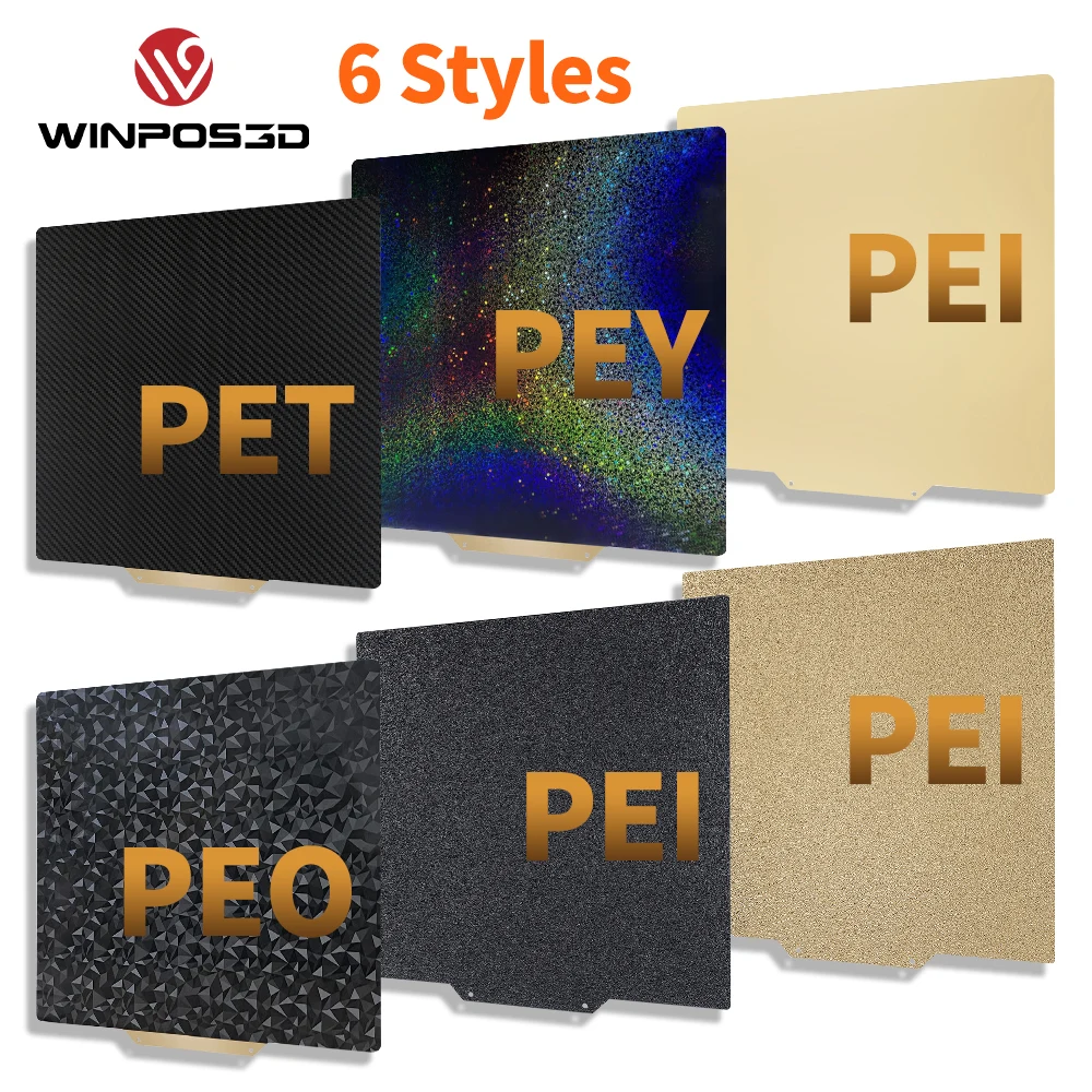 PEI 2025 Spring new Steel Sheet 210/290/300/310/350/410mm Double Side Build Plate+PEI/PEO/PET/PEY without Magnetic Base for 3D Printers