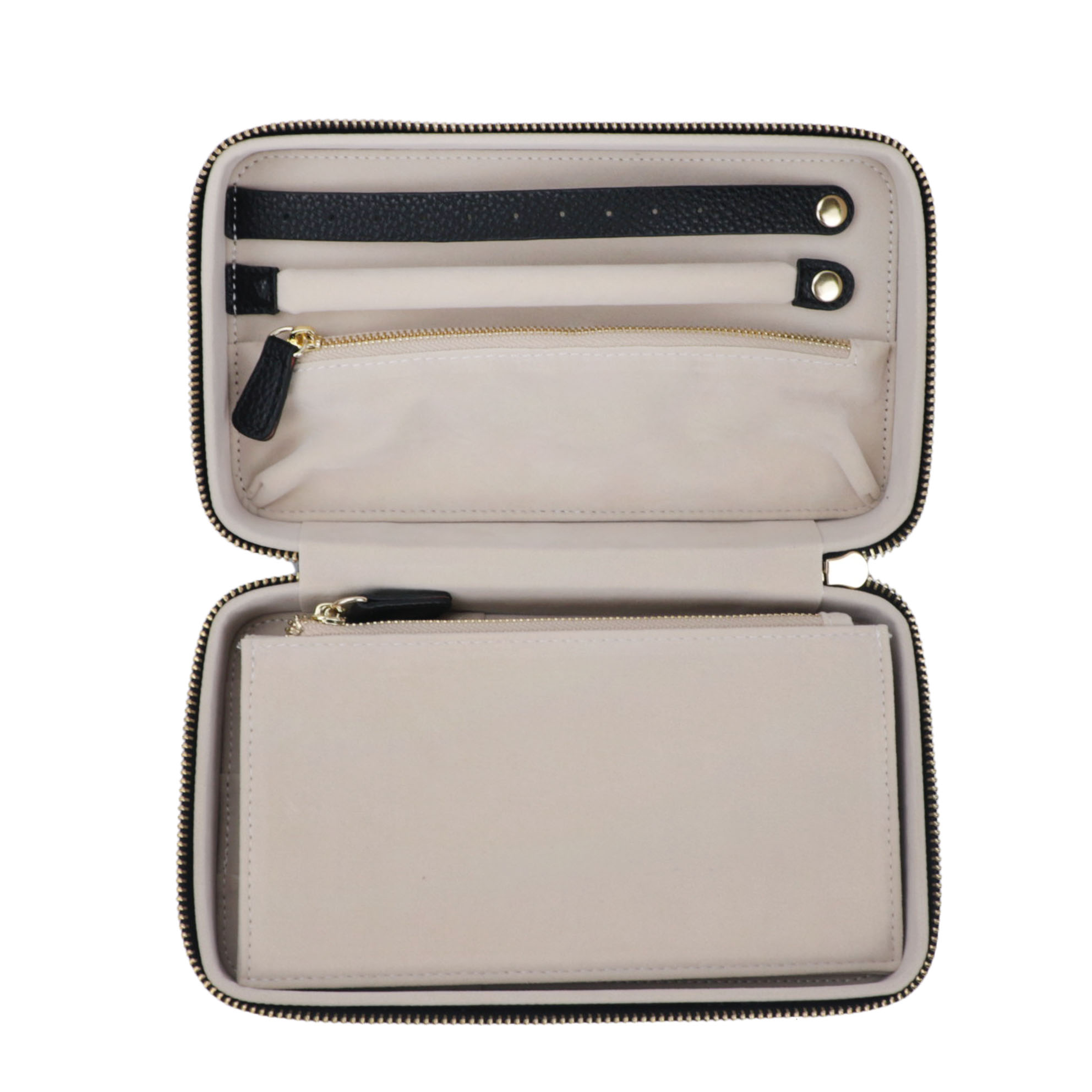 Custom Name Pebble Leather Medium Travel Jewelry Box Foil Embossed Jewelry Storage Box Jewelry Bag Stud Necklace Storage