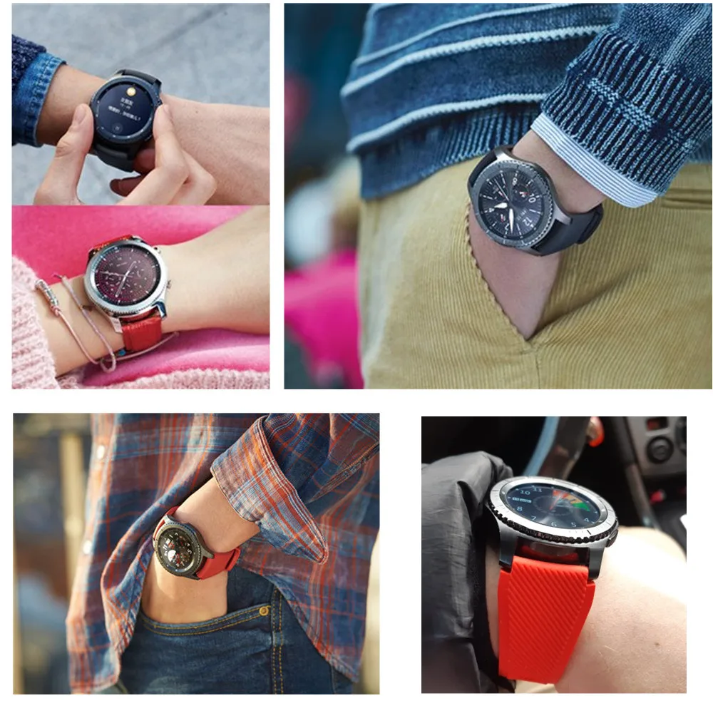Silicone strap For Samsung Galaxy watch 46mm Gear S3 Amazfit GTR Sports watch replacement wristband For Huawei watch GT2/3 46mm