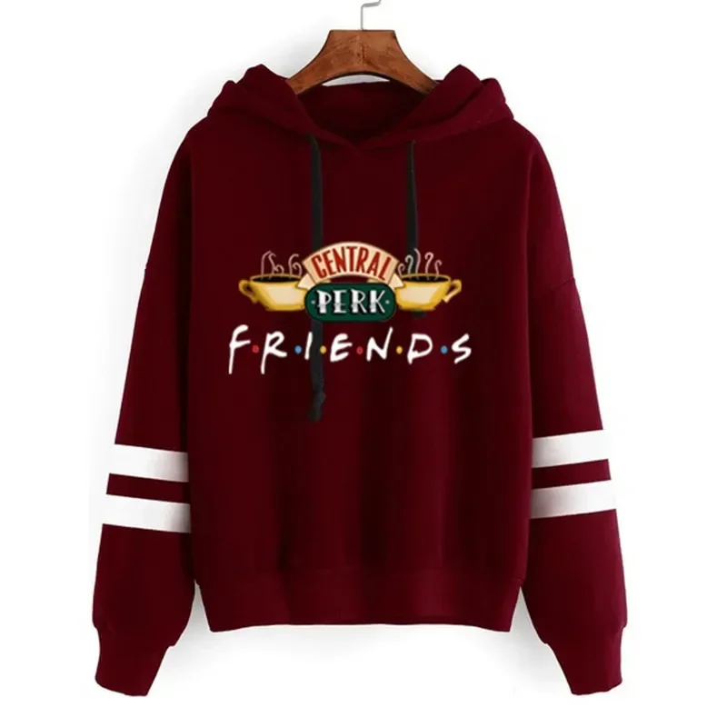 Friends Letter Printing Hoodies for Women Daily Sport Pullover Sweatshirt Casual Female Fleece Loose Outdoors Tops