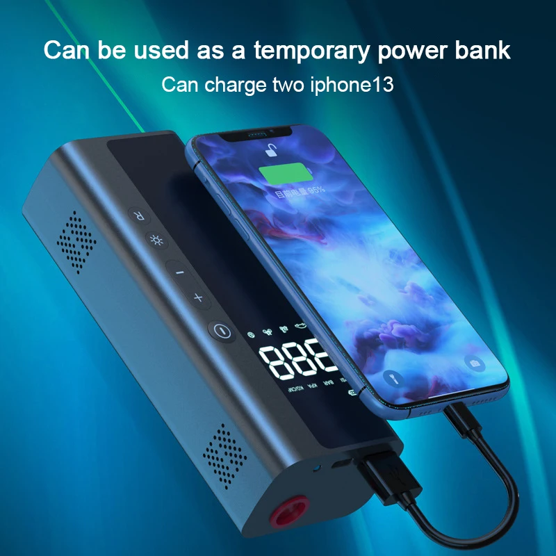 12V 150PSI Portable Car Air Compressor 8000mAh Rechargeable Battery Electric Tire Inflator Pump for Motorcycle Bike Tyre Balls