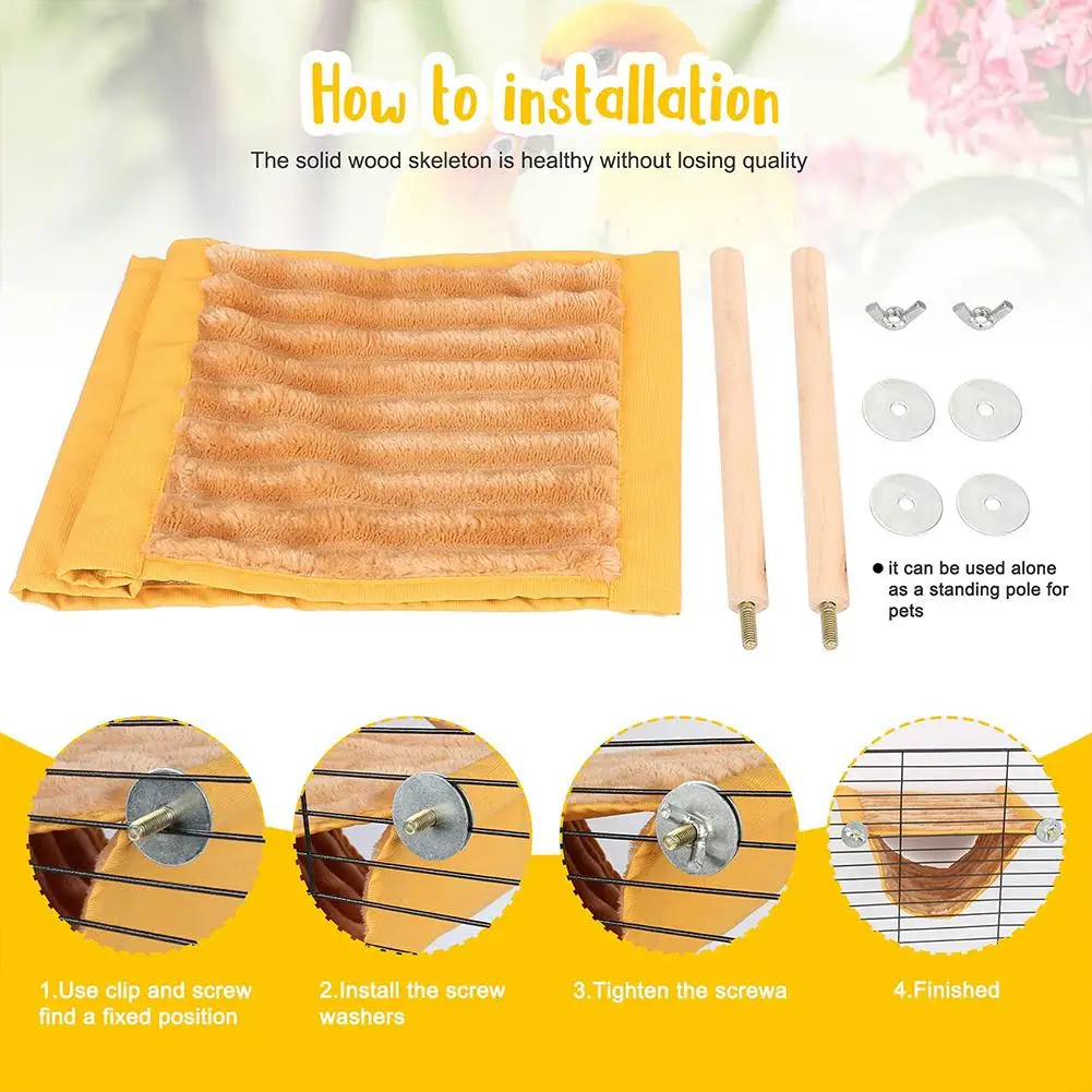 Pet Hanging Hammock Warm Nest Bed Removable 2025 Washable Parrot Bird Cage Perch For new Parrot Hamster House Accessories