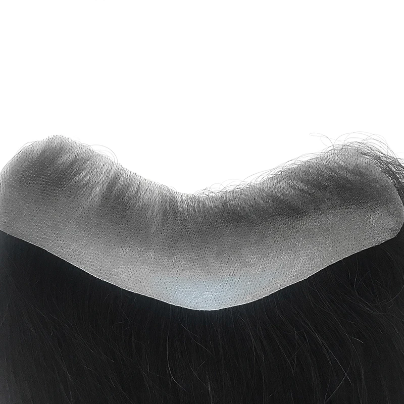 V Style Front Men Toupee Natural Hairline 100% Human Remy Indian High Quality Men Capillary Prosthesis Replacement Systems Unit