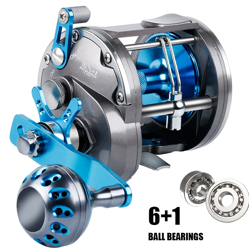 Sougayilang Trolling Fishing Reels 6+1BB Super Strong Right Hand Fishing Reel Max Drag 25kg for Sea Boat Fishing Saltwater Reel