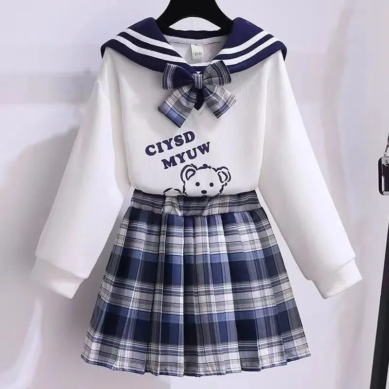 Girls' New All-Match Pleated Children'S Summer Skirt With Inner Safety Pants JK Academic style Student Japanese Kogyaru Uniform
