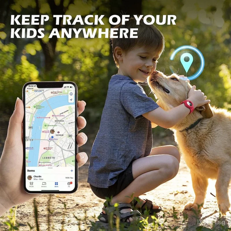 Airtag Wristband 2025 Compatible with new AirTag,Soft Adjustable Airtag Bracelet, Airtag Watch Band for Kids Toddler Baby Children Elders