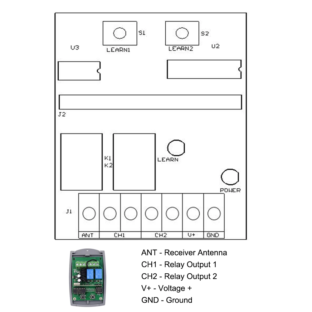 433mhz Universal Garage Door Remote Control Switch 12V-24V new Receiver 2025 Module For BENINCA AVIDSEN DEA 433.92 Transmitter